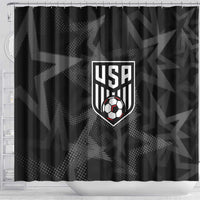 Soccer 2026 USA Shower Curtain Black Stars Version