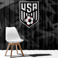 Soccer 2026 USA Window Curtain Black Stars Version