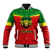 Personalised Ethiopia Baseball Jacket Lion Of Judah Flag Style Special Version - Wonder Print Shop