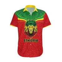 Personalised Ethiopia Hawaiian Shirt Lion Of Judah Flag Style Special Version - Wonder Print Shop