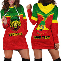 Personalised Ethiopia Hoodie Dress Lion Of Judah Flag Style Special Version - Wonder Print Shop