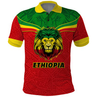 Personalised Ethiopia Polo Shirt Lion Of Judah Flag Style Special Version - Wonder Print Shop