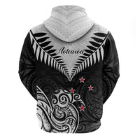 New Zealand Hoodie Aotearoa Maori Kiwi Black Fern - Wonder Print Shop