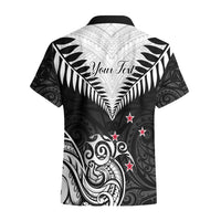 Personalised New Zealand Hawaiian Shirt Aotearoa Maori Kiwi Black Fern - Wonder Print Shop