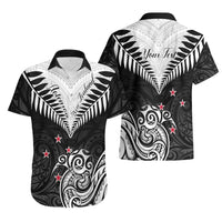 Personalised New Zealand Hawaiian Shirt Aotearoa Maori Kiwi Black Fern - Wonder Print Shop