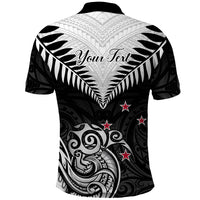 Personalised New Zealand Polo Shirt Aotearoa Maori Kiwi Black Fern - Wonder Print Shop