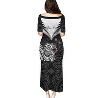 Personalised New Zealand Puletasi Aotearoa Maori Kiwi Black Fern - Wonder Print Shop