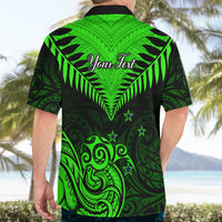 Personalised New Zealand Hawaiian Shirt Aotearoa Maori Kiwi Green Fern - Wonder Print Shop