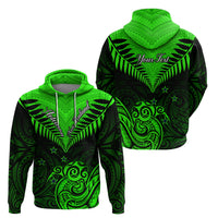 Personalised New Zealand Hoodie Aotearoa Maori Kiwi Green Fern - Wonder Print Shop