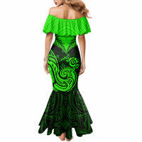 Personalised New Zealand Mermaid Dress Aotearoa Maori Kiwi Green Fern - Wonder Print Shop