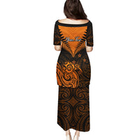 Personalised New Zealand Puletasi Aotearoa Maori Kiwi Orange Fern - Wonder Print Shop