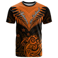 Personalised New Zealand T Shirt Aotearoa Maori Kiwi Orange Fern - Wonder Print Shop