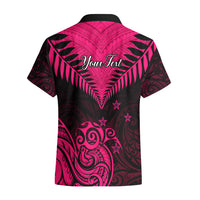 Personalised Aotearoa Hawaiian Shirt Maori Kiwi Pink Fern - Wonder Print Shop