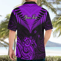 Personalised Aotearoa Hawaiian Shirt Maori Kiwi Purple Fern - Wonder Print Shop