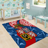 Czech Republic Independence Day Area Rug Czechia Coat Of Arms Embroidery Motif - Wonder Print Shop