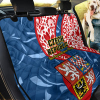 Czech Republic Independence Day Back Car Seat Cover Czechia Coat Of Arms Embroidery Motif - Wonder Print Shop