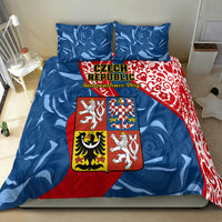 Czech Republic Independence Day Bedding Set Czechia Coat Of Arms Embroidery Motif - Wonder Print Shop