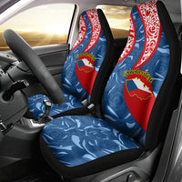 Czech Republic Independence Day Car Seat Cover Czechia Coat Of Arms Embroidery Motif - Wonder Print Shop