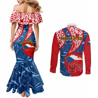 czech-republic-independence-day-couples-matching-mermaid-dress-and-long-sleeve-button-shirts-czechia-coat-of-arms-embroidery-motif