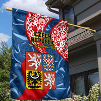 Czech Republic Independence Day Garden Flag Czechia Coat Of Arms Embroidery Motif - Wonder Print Shop