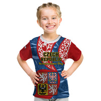 Czech Republic Independence Day Kid T Shirt Czechia Coat Of Arms Embroidery Motif - Wonder Print Shop