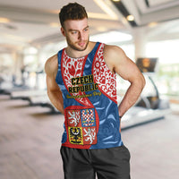 Czech Republic Independence Day Men Tank Top Czechia Coat Of Arms Embroidery Motif - Wonder Print Shop