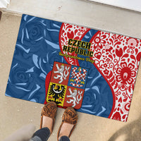 Czech Republic Independence Day Rubber Doormat Czechia Coat Of Arms Embroidery Motif - Wonder Print Shop