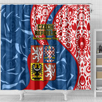 czech-republic-independence-day-shower-curtain-czechia-coat-of-arms-embroidery-motif