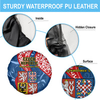 Czech Republic Independence Day Spare Tire Cover Czechia Coat Of Arms Embroidery Motif - Wonder Print Shop