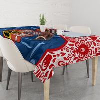 Czech Republic Independence Day Tablecloth Czechia Coat Of Arms Embroidery Motif - Wonder Print Shop