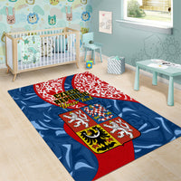 Personalised Czech Republic Independence Day Area Rug Czechia Coat Of Arms Embroidery Motif - Wonder Print Shop