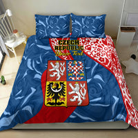 Personalised Czech Republic Independence Day Bedding Set Czechia Coat Of Arms Embroidery Motif - Wonder Print Shop