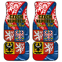 Personalised Czech Republic Independence Day Car Mats Czechia Coat Of Arms Embroidery Motif - Wonder Print Shop