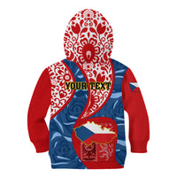 Personalised Czech Republic Independence Day Kid Hoodie Czechia Coat Of Arms Embroidery Motif - Wonder Print Shop