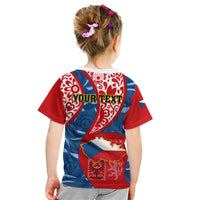 Personalised Czech Republic Independence Day Kid T Shirt Czechia Coat Of Arms Embroidery Motif - Wonder Print Shop