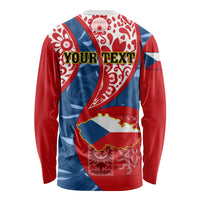 Personalised Czech Republic Independence Day Long Sleeve Shirt Czechia Coat Of Arms Embroidery Motif - Wonder Print Shop