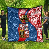 Personalised Czech Republic Independence Day Quilt Czechia Coat Of Arms Embroidery Motif - Wonder Print Shop