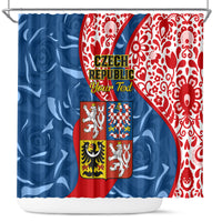 personalised-czech-republic-independence-day-shower-curtain-czechia-coat-of-arms-embroidery-motif