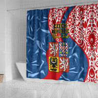 personalised-czech-republic-independence-day-shower-curtain-czechia-coat-of-arms-embroidery-motif