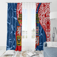 Personalised Czech Republic Independence Day Window Curtain Czechia Coat Of Arms Embroidery Motif - Wonder Print Shop