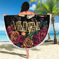 Sugar Skull Couple Valentine Beach Blanket Roses Romantic Love