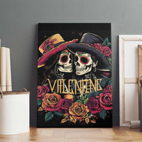 Sugar Skull Couple Valentine Canvas Wall Art Roses Romantic Love