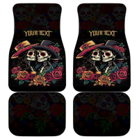 Sugar Skull Couple Valentine Car Mats Roses Romantic Love