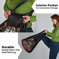 Sugar Skull Couple Valentine Grocery Bag Roses Romantic Love