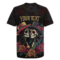 Personalised Sugar Skull Couple Valentine Rugby Jersey Roses Romantic Love