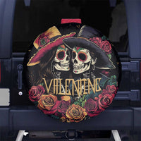 Sugar Skull Couple Valentine Spare Tire Cover Roses Romantic Love