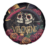 Sugar Skull Couple Valentine Spare Tire Cover Roses Romantic Love