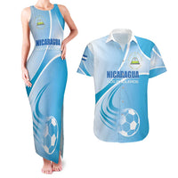 Custom Nicaragua Football Couples Matching Tank Maxi Dress and Hawaiian Shirt Vamos Los Pinoleros
