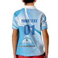 Custom Nicaragua Football Kid Polo Shirt Vamos Los Pinoleros