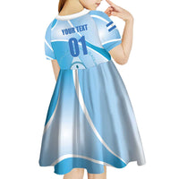 Custom Nicaragua Football Kid Short Sleeve Dress Vamos Los Pinoleros